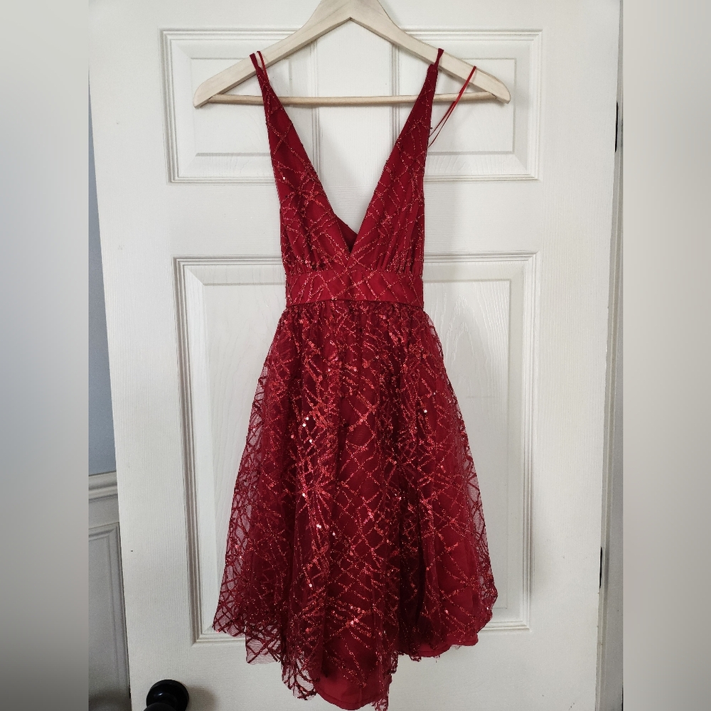 Luxxel Red Sequin dress